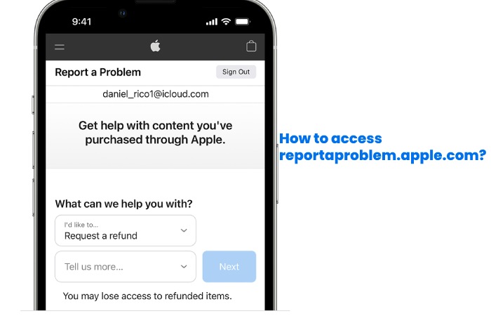 How to access reportaproblem.apple.com?
